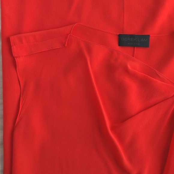Derek Lam Red Asymmetrical Silk Dress - Picture 4 of 7